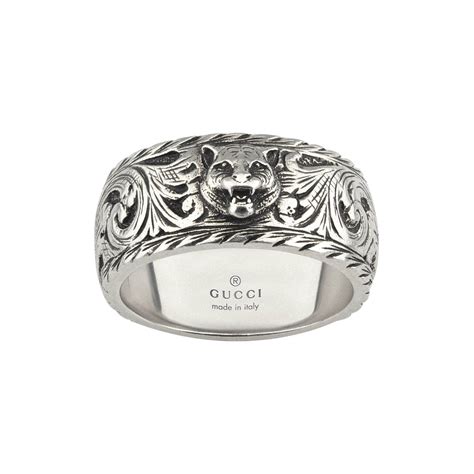 gucci sterling silver cat head ring|gucci feline head belt.